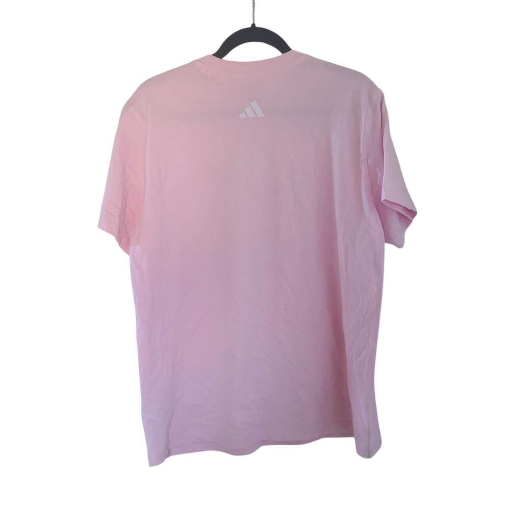 Adidas Pink Graphic Logo T Shirt Womens XL Cotton Short Sleeve Tee - Picture 4 of 9